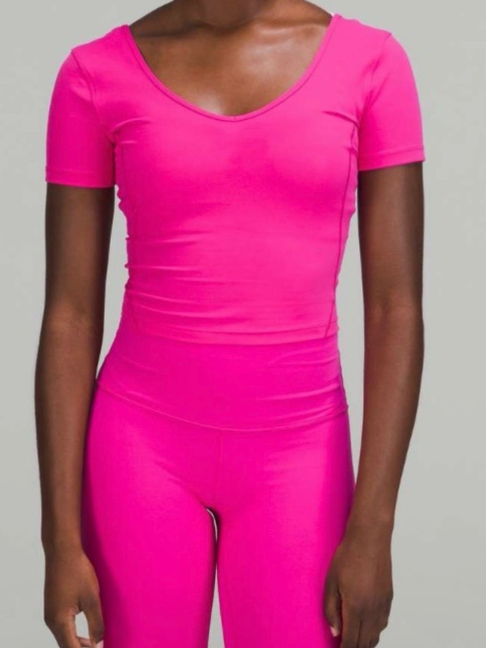 Lululemon Athletica Bright Hot Pink Fitted Short Sleeve Top